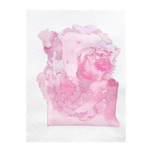 Load image into Gallery viewer, Abstrakte Originalarbeit auf Papier in Rosa, Gouache und Fineliner, organische Linienstrukturen und transparente Farbflächen, Teil der Serie Schwellenraum.
