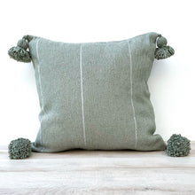 Load image into Gallery viewer, Pompom cushion silver
