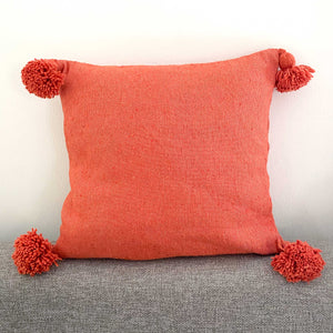 Pompom cushion plain