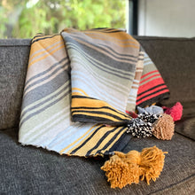Load image into Gallery viewer, Pompom blanket stripes
